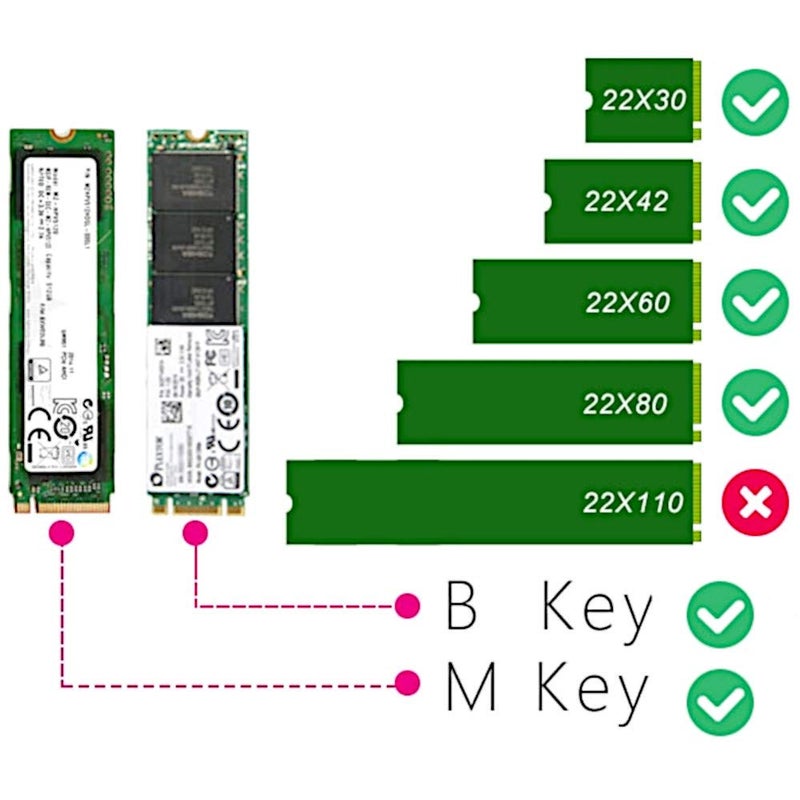JacobsParts M.2 to PCIe NVMe and SATA SSD Dual M Key and/or B Key Adapter Card 2242 2260 2280 M2 Drive to Desktop PCI Express x4 x8 x16 Slot, Includes Brackets - Image 3